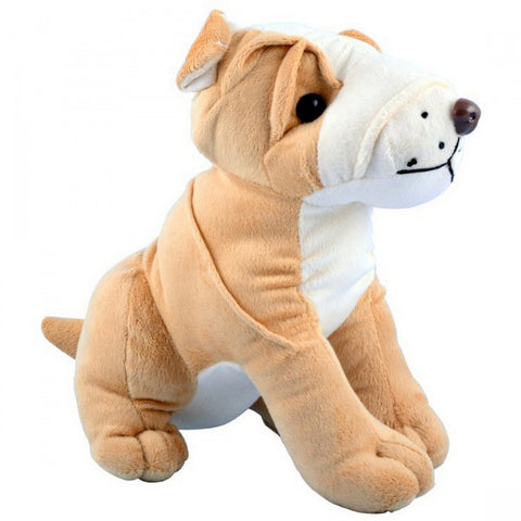 Sitting Soft Bull Dog 30cm for Kids- Brown