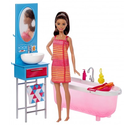 Princess Barbie with Bathroom Set
